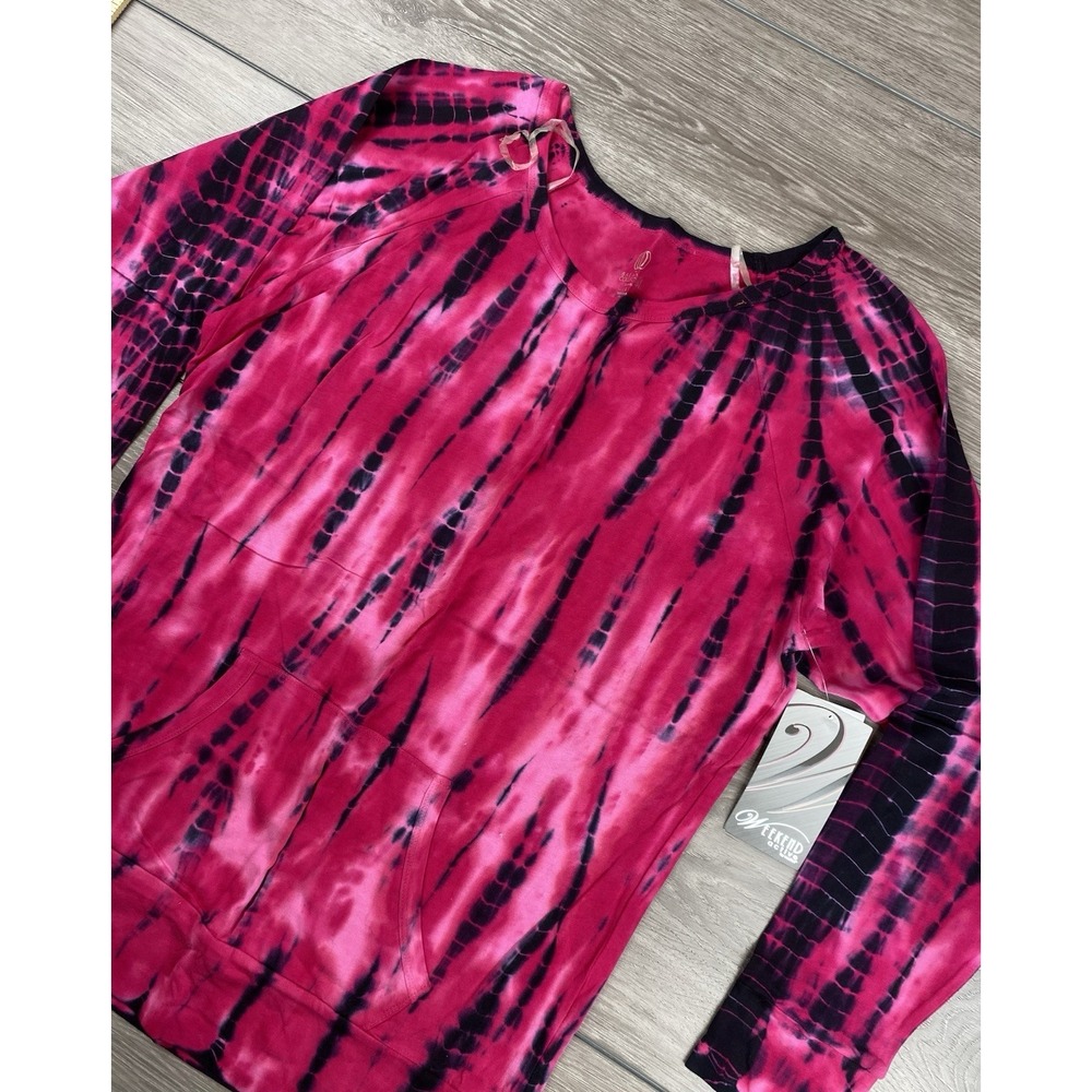 Balance Collection Women's Pullover Tie Dye Long Sleeve Sweater Pink‎ Large New